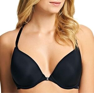 VICTORIA' S SECRET Women's T-Shirt Push Up Bra  Front Closure Padded Black  34DD